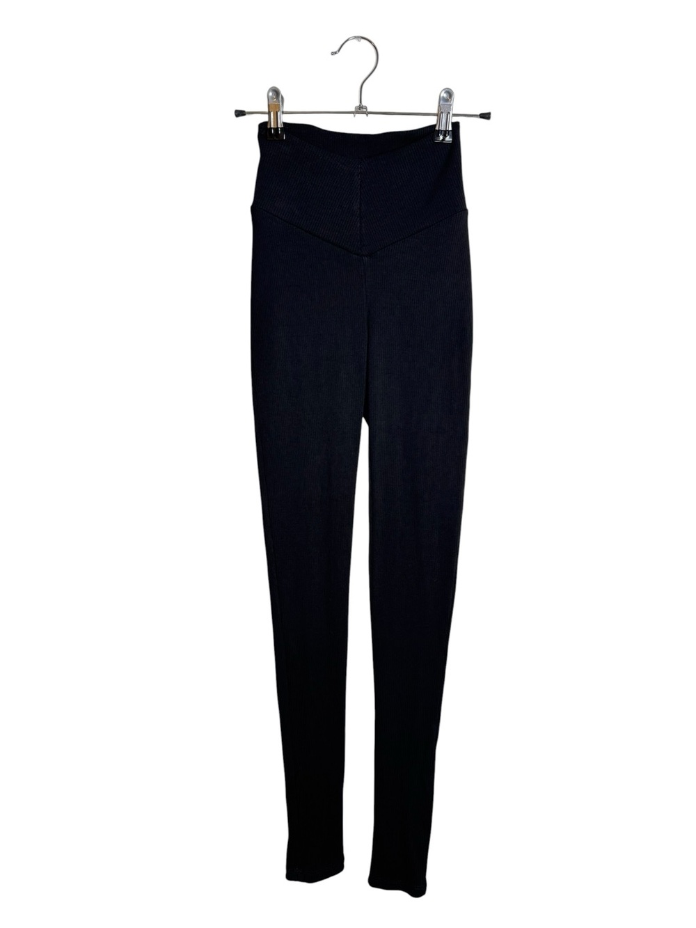 Naked Wardrobe Snatched V-Waist Ribbed Leggings Black XS